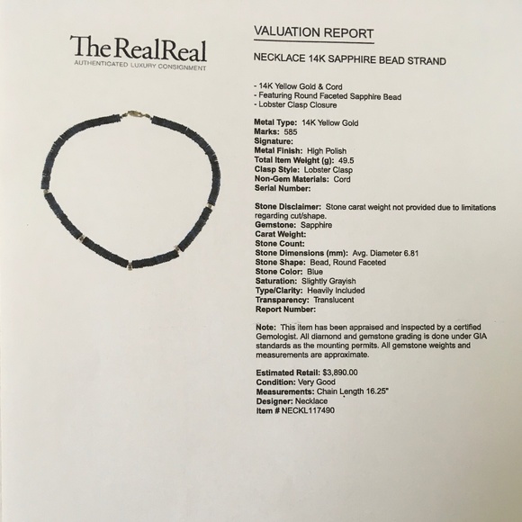 Genuine Blue Sapphire 14k Yellow Gold Bead Strand  Choker Necklace - Picture 14 of 15